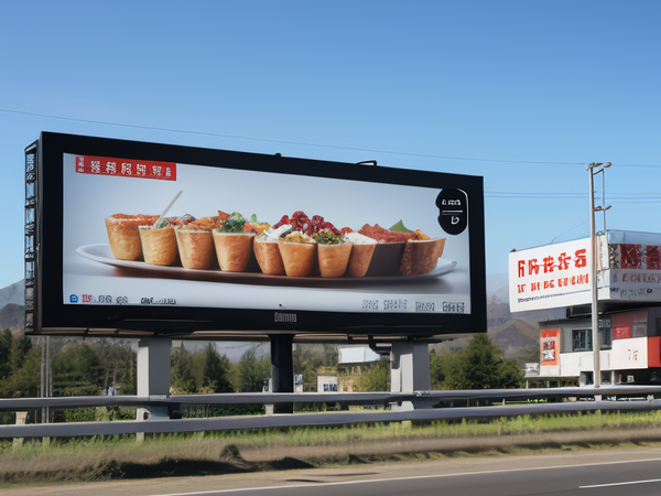 國(guó)道邊上的大型噴繪廣告牌